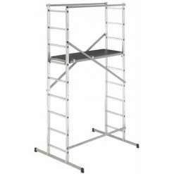 HAILO Leitergerüst - Treppengerüst : 4m Arbeitshöhe, Auf Allen Sprossen Benutzbar - 9474-901