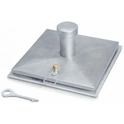 Zarges Brunnenabdeckung In Eckiger Form Aus Edelstahl Mit Isolierung 800 Mm X 800 Mm