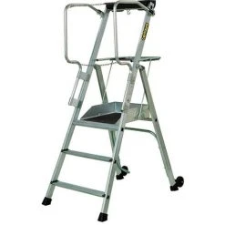 CENTAURE Mobile Podestleiter Paket-Ablage 3 Stufen - Maximale Arbeitshöhe 2.70m - 416903