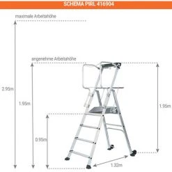 CENTAURE Mobile Podestleiter Paket-Ablage 3 Stufen - Maximale Arbeitshöhe 2.70m - 416903 -Gerüste And Arbeitsplattformen Verkäufe 13696723 3