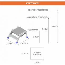 PLATTFORMLEITER EXPERTEN - MATISERE Industrielle Trittleiter - Maximale Arbeitshöhe 2.59m - ES1021 -Gerüste And Arbeitsplattformen Verkäufe 14223794 2