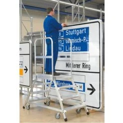 ZARGES Podesttreppe Fahrbar Z 600 Einseitig Begehb
