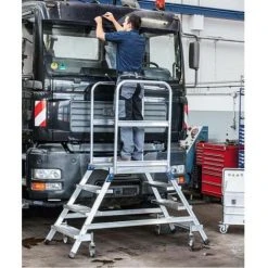 ZARGES Podesttreppe Fahrbar Z 600 Beidseitig Begehbar MitLeichtmetall-Stufen | 41985 -Gerüste And Arbeitsplattformen Verkäufe 15412904 2