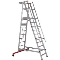 Euroline Premium 32777 Podestleiter Fahrbar 10 Stufen