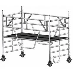 Euroline Gerüst 9514 Mit Sicherheitsaufbau 1,50x2,85m Fahrbalken Verschiebbar 3,35m AH