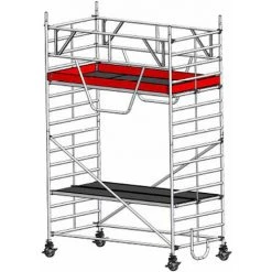 Euroline Gerüst 9514 Mit Sicherheitsaufbau 1,50x2,85m Fahrbalken Verschiebbar 5,35m AH