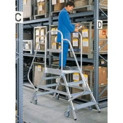 G&UUML;NZBURGER STEIGTECHNIK Günzburger Podestleiter Fahrbar Aluminium Geriffelt 2x8 Stufen -Gerüste And Arbeitsplattformen Verkäufe 17401672 4