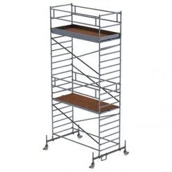 G&UUML;NZBURGER STEIGTECHNIK Günzburger Rollgerüst Mit Doppelplattform 1,35x3,00m Plattform, 7,35m AH