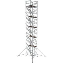 GÜNZBURGER STEIGTECHNIK Günzburger Rollgerüst Mit Schrägaufstiegen 1,35x1,80m Plattform, 12,35m AH