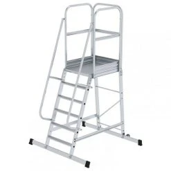 G&UUML;NZBURGER STEIGTECHNIK Günzburger Podesttreppe Einseitig Begehbar Fahrbar 6 Stufen