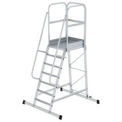 G&UUML;NZBURGER STEIGTECHNIK Günzburger Podesttreppe Einseitig Begehbar Fahrbar 7 Stufen