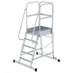 G&UUML;NZBURGER STEIGTECHNIK Günzburger Podesttreppe Einseitig Begehbar Fahrbar 5 Stufen