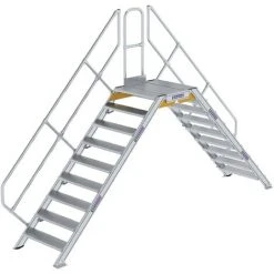 G&UUML;NZBURGER STEIGTECHNIK Günzburger Überstieg 45° Inkl. Einen Handlauf, Stufenbreite 800mm, 2x9 Stufen