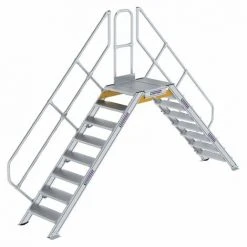 G&UUML;NZBURGER STEIGTECHNIK Günzburger Überstieg 45° Inkl. Einen Handlauf, Stufenbreite 600mm, 2x8 Stufen