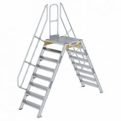 G&UUML;NZBURGER STEIGTECHNIK Günzburger Überstieg 60° Inkl. Einen Handlauf, Stufenbreite 800mm, 2x8 Stufen