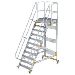 G&UUML;NZBURGER STEIGTECHNIK Günzburger Plattformtreppe Fahrbar 60° Stufenbreite 1000mm 11 Stufen