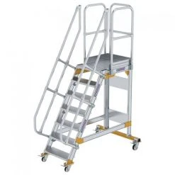 G&UUML;NZBURGER STEIGTECHNIK Günzburger Plattformtreppe Fahrbar 60° Stufenbreite 600mm 7 Stufen