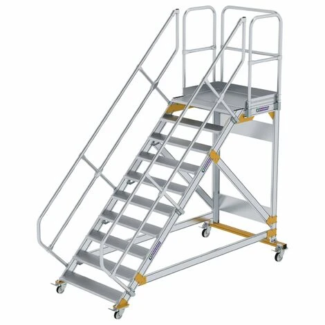 GÜNZBURGER STEIGTECHNIK Günzburger Plattformtreppe Fahrbar 45° Stufenbreite 1000mm 10 Stufen 3 GÜNZBURGER STEIGTECHNIK Günzburger Plattformtreppe Fahrbar 45° Stufenbreite 1000mm 10 Stufen