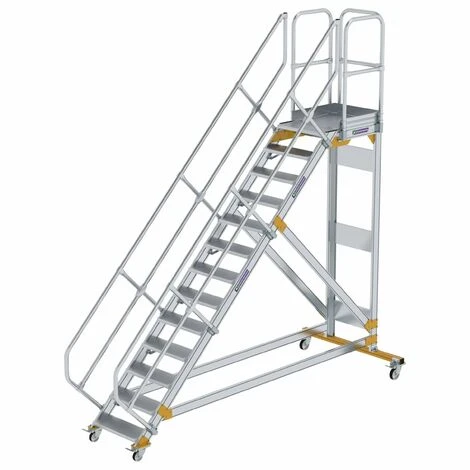 GÜNZBURGER STEIGTECHNIK Günzburger Plattformtreppe Fahrbar 45° Stufenbreite 600mm 13 Stufen 3 GÜNZBURGER STEIGTECHNIK Günzburger Plattformtreppe Fahrbar 45° Stufenbreite 600mm 13 Stufen