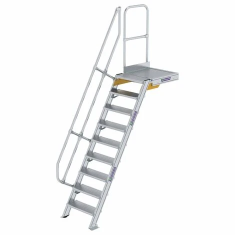 GÜNZBURGER STEIGTECHNIK Günzburger Treppe Mit Plattform 60° Inkl. Einen Handlauf, 600mm Stufenbreite, 9 Stufen 3 GÜNZBURGER STEIGTECHNIK Günzburger Treppe Mit Plattform 60° Inkl. Einen Handlauf, 600mm Stufenbreite, 9 Stufen