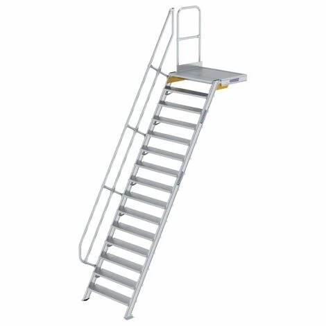 GÜNZBURGER STEIGTECHNIK Günzburger Treppe Mit Plattform 60° Inkl. Einen Handlauf, 1000mm Stufenbreite, 15 Stufen 3 GÜNZBURGER STEIGTECHNIK Günzburger Treppe Mit Plattform 60° Inkl. Einen Handlauf, 1000mm Stufenbreite, 15 Stufen