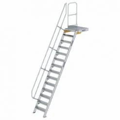 G&UUML;NZBURGER STEIGTECHNIK Günzburger Treppe Mit Plattform 60° Inkl. Einen Handlauf, 600mm Stufenbreite, 14 Stufen