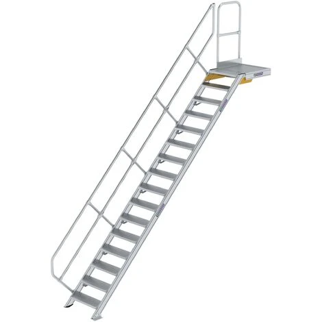 GÜNZBURGER STEIGTECHNIK Günzburger Treppe Mit Plattform 45° Inkl. Einen Handlauf, 600mm Stufenbreite, 16 Stufen 3 GÜNZBURGER STEIGTECHNIK Günzburger Treppe Mit Plattform 45° Inkl. Einen Handlauf, 600mm Stufenbreite, 16 Stufen