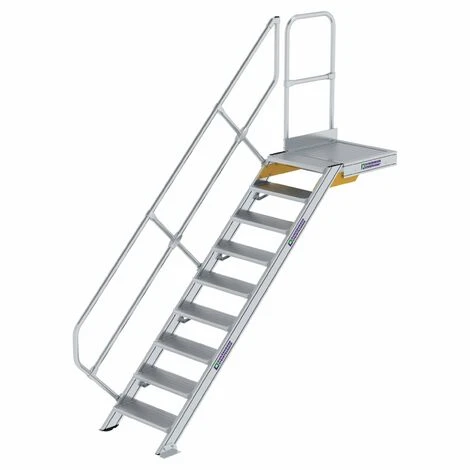 GÜNZBURGER STEIGTECHNIK Günzburger Treppe Mit Plattform 45° Inkl. Einen Handlauf, 600mm Stufenbreite, 9 Stufen 3 GÜNZBURGER STEIGTECHNIK Günzburger Treppe Mit Plattform 45° Inkl. Einen Handlauf, 600mm Stufenbreite, 9 Stufen
