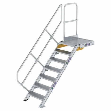 GÜNZBURGER STEIGTECHNIK Günzburger Treppe Mit Plattform 45° Inkl. Einen Handlauf, 600mm Stufenbreite, 7 Stufen 3 GÜNZBURGER STEIGTECHNIK Günzburger Treppe Mit Plattform 45° Inkl. Einen Handlauf, 600mm Stufenbreite, 7 Stufen