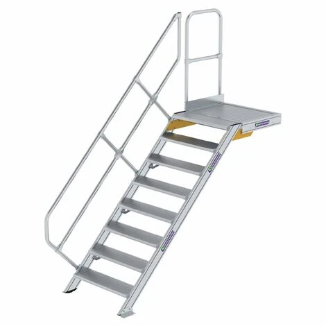 GÜNZBURGER STEIGTECHNIK Günzburger Treppe Mit Plattform 45° Inkl. Einen Handlauf, 800mm Stufenbreite, 8 Stufen 3 GÜNZBURGER STEIGTECHNIK Günzburger Treppe Mit Plattform 45° Inkl. Einen Handlauf, 800mm Stufenbreite, 8 Stufen