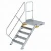 G&UUML;NZBURGER STEIGTECHNIK Günzburger Treppe Mit Plattform 45° Inkl. Einen Handlauf, 800mm Stufenbreite, 5 Stufen