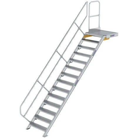 GÜNZBURGER STEIGTECHNIK Günzburger Treppe Mit Plattform 45° Inkl. Einen Handlauf, 800mm Stufenbreite, 14 Stufen 3 GÜNZBURGER STEIGTECHNIK Günzburger Treppe Mit Plattform 45° Inkl. Einen Handlauf, 800mm Stufenbreite, 14 Stufen
