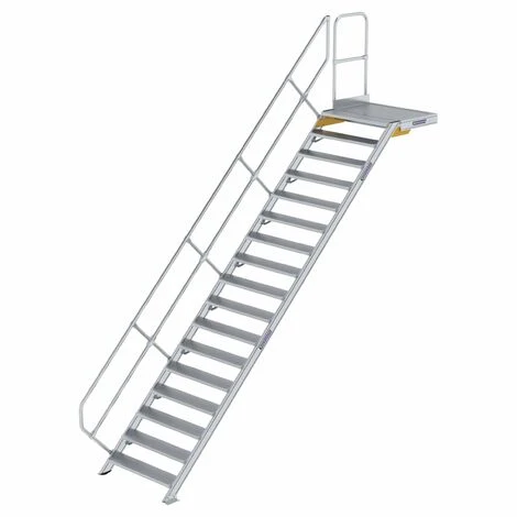 GÜNZBURGER STEIGTECHNIK Günzburger Treppe Mit Plattform 45° Inkl. Einen Handlauf, 1000mm Stufenbreite, 17 Stufen 3 GÜNZBURGER STEIGTECHNIK Günzburger Treppe Mit Plattform 45° Inkl. Einen Handlauf, 1000mm Stufenbreite, 17 Stufen
