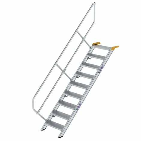 GÜNZBURGER STEIGTECHNIK Günzburger Treppe 45° Inkl. Einen Handlauf, 600mm Stufenbreite, 9 Stufen 3 GÜNZBURGER STEIGTECHNIK Günzburger Treppe 45° Inkl. Einen Handlauf, 600mm Stufenbreite, 9 Stufen