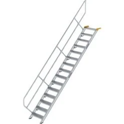 G&UUML;NZBURGER STEIGTECHNIK Günzburger Treppe 45° Inkl. Einen Handlauf, 600mm Stufenbreite, 15 Stufen