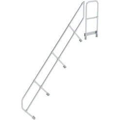 G&UUML;NZBURGER STEIGTECHNIK Günzburger Handlauf Für Treppe 45° Mit Plattform, 11 Stufen