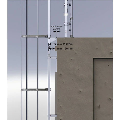 GÜNZBURGER STEIGTECHNIK Günzburger Ortsfeste Steigleitern An Maschinellen Anlagen Aluminium, 15,12m SH 4 GÜNZBURGER STEIGTECHNIK Günzburger Ortsfeste Steigleitern An Maschinellen Anlagen Aluminium, 15,12m SH - Image 2