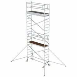 G&UUML;NZBURGER STEIGTECHNIK Günzburger Aluminium-Rollgerüst Mit Ausleger 2,45x0,75m Plattform 7,35m AH