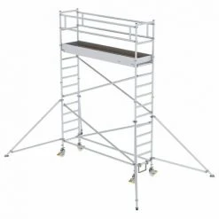 G&UUML;NZBURGER STEIGTECHNIK Günzburger Aluminium-Rollgerüst Mit Ausleger 3,00x0,75m Plattform 5,0m AH