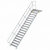 G&UUML;NZBURGER STEIGTECHNIK Günzburger Treppe Mit Plattform 45° Inkl. Einen Handlauf, 1000mm Stufenbreite, 19 Stufen -Gerüste And Arbeitsplattformen Verkäufe 18286072 1