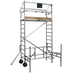 GERUEST EXPERTEN Gartengerüst Aus Alu - Bühnenlänge 1,90m, Bühnehöhe 3,20m, Mit Klappbarer Basis Und Auf 250mm Hhenverstellbare Füsse - 19.064