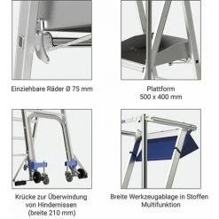 TUBESCA COMABI Fahrbare Plattformtreppe 2 Stufen - Maximale Arbeitshöhe 2.52m - 2272192 -Gerüste And Arbeitsplattformen Verkäufe 18730568 3