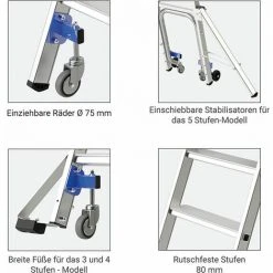 TUBESCA COMABI Fahrbare Plattformtreppe 2 Stufen - Maximale Arbeitshöhe 2.52m - 2272192 -Gerüste And Arbeitsplattformen Verkäufe 18730568 4