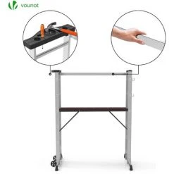 VOUNOT Alu Leitergerüst 3 In 1, Arbeitsbühne Bis 150KG Belastbar, 2x6 Sprossen -Gerüste And Arbeitsplattformen Verkäufe 24005518 5