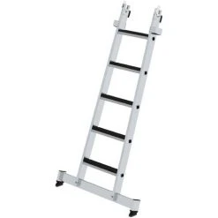 G&UUML;NZBURGER STEIGTECHNIK Günzburger Stufen-Glasreinigerleiter Mit Nivello-Traverse, 5-stufiges Unterteil