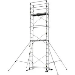 CENTAURE Vollaluminium Leitergerüst, 6,65m Max. Arbeitshöhe, Höhenverstellbare Bühne (Schritt: 30cm)TEKUP Aufstockelement - 238703/347705