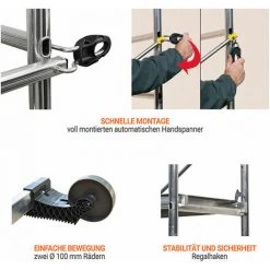 CENTAURE Vollaluminium Leitergerüst, 6,65m Max. Arbeitshöhe, Höhenverstellbare Bühne (Schritt: 30cm)TEKUP Aufstockelement - 238703/347705 -Gerüste And Arbeitsplattformen Verkäufe 30629357 5