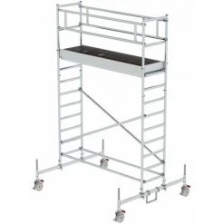 Günzburger Steigtechnik Rollgerüst 0,75 X 2,45 M Mit Plattform Im 2-m-Abstand & Fahrbalken Plattformhöhe 3 M