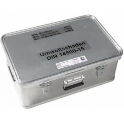 G&UUML;NZBURGER STEIGTECHNIK Günzburger Rettungstechnik Aluminium Kasten 600x400x220mm Mit Deckel, Beschriftung "Umweltschaden"