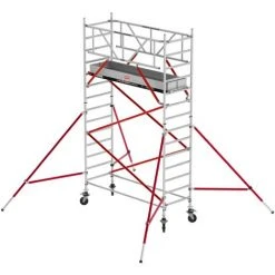 Altrex Fahrgerüst RS Tower 51 Plus Aluminium 0,90m Breiter Rahmen Mit Holz-Plattform 5,20m AH 0,90x2,45m